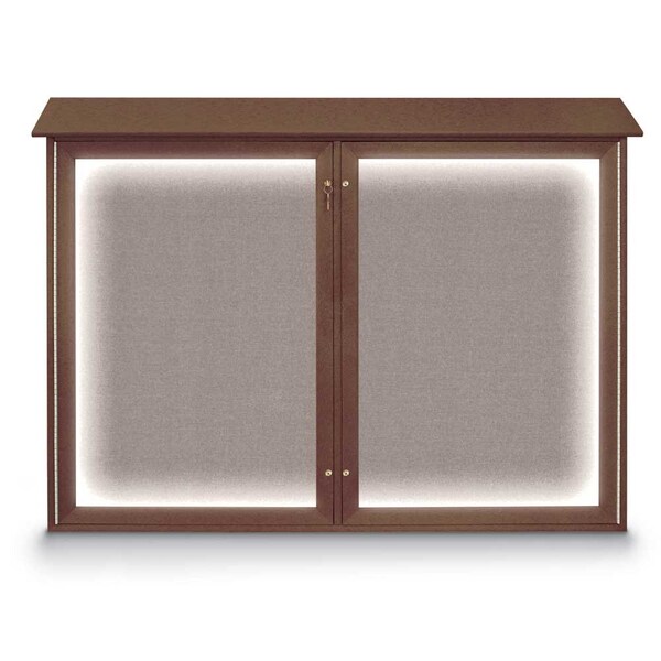 United Visual Products Open Faced Traditional Rounded Corkboard UV645ARC-SATIN-RUBBER - main